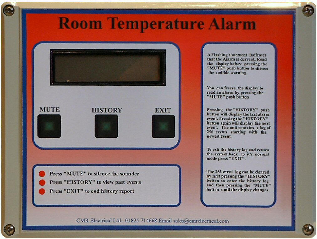 Four Zone Room Over Temperature Alarm Unit With Events History 